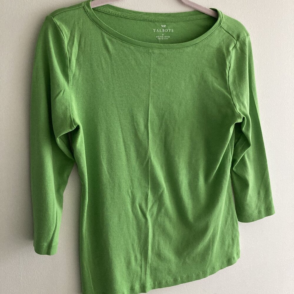 Talbots 3/4 sleeve Boatneck Tee